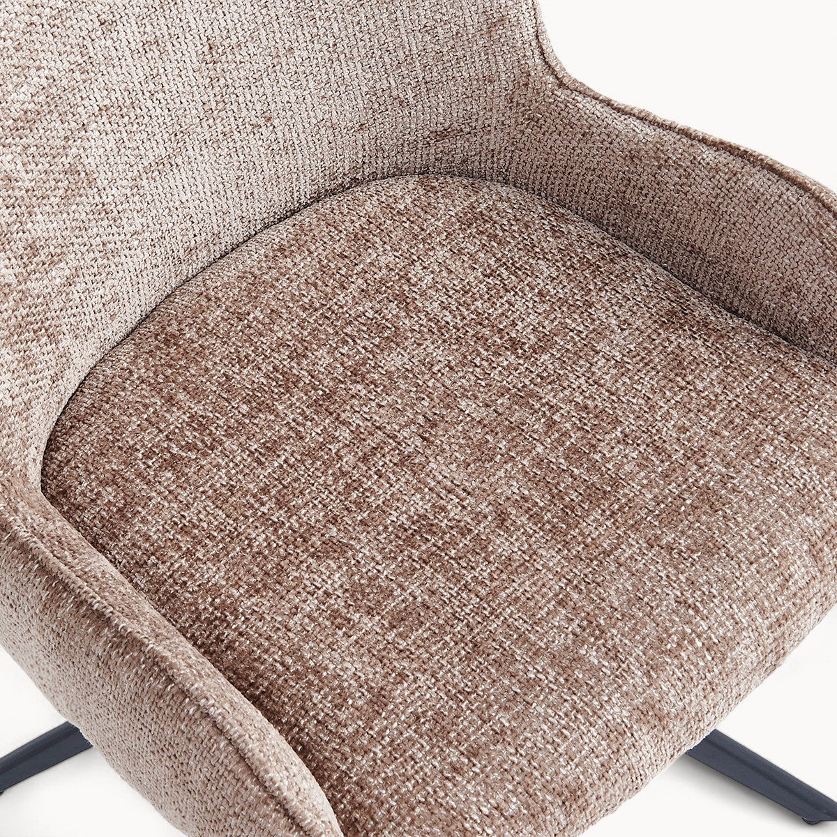 Eetkamerstoel Lily van Stof in Taupe, 2 stuks