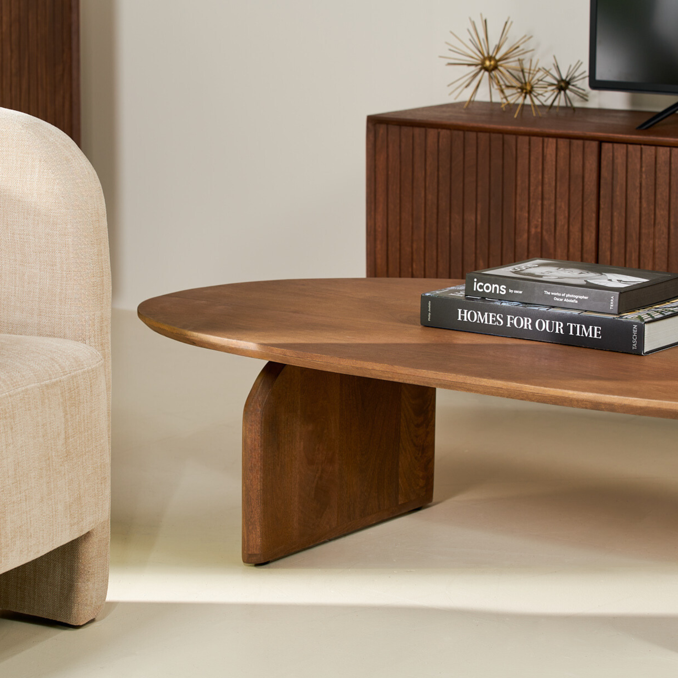 Ovale salontafel Calera van mangohout