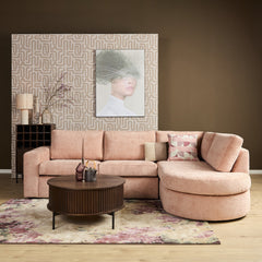 Hoekbank Hana Roze, divan rechts