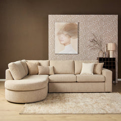 Hoekbank Hana Beige, divan links