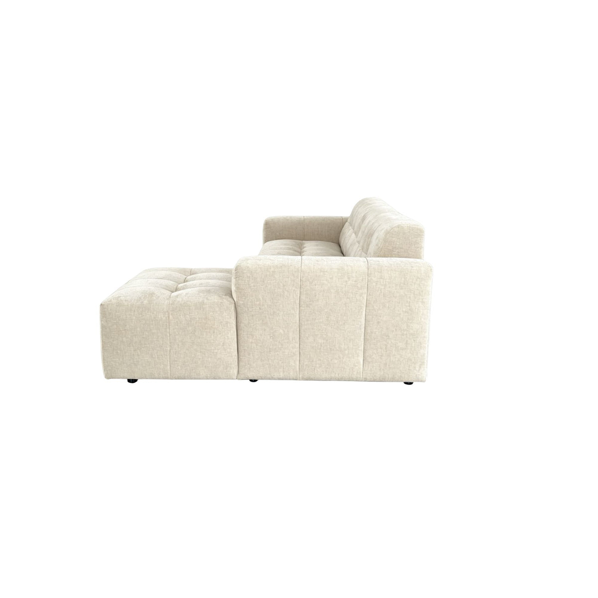 Aika MySofa Nagi Loungebank Beige, 2,5 zits links + lounge rechts, achteraanzicht