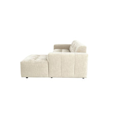 Aika MySofa Nagi Loungebank Beige, 2,5 zits links + lounge rechts, achteraanzicht