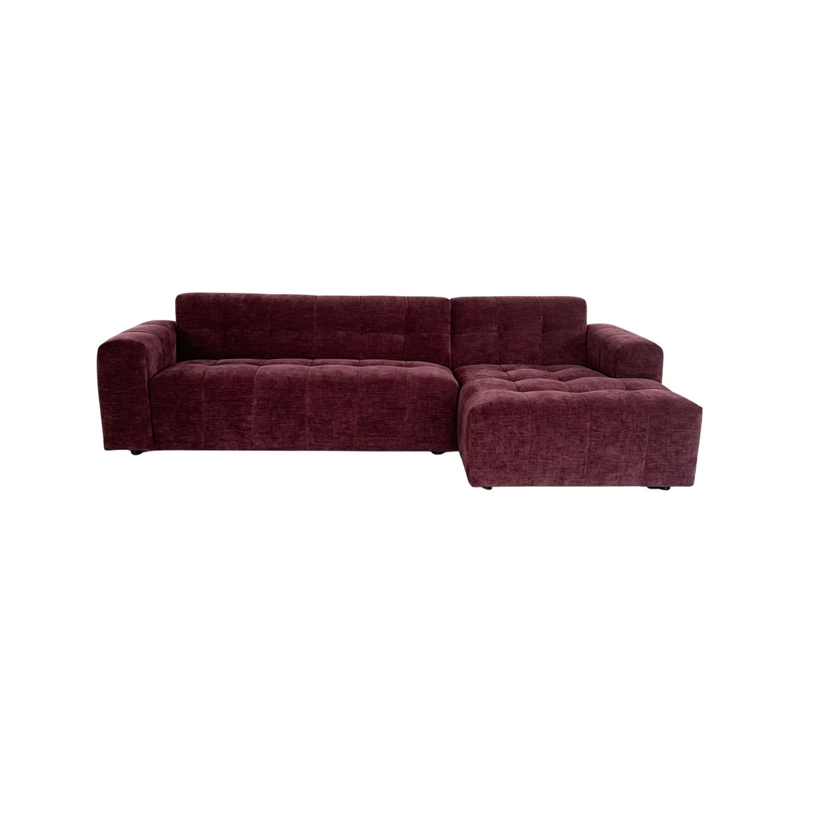 Aika MySofa Nagi Loungebank in paarse stof, 2,5 zits links met lounge rechts