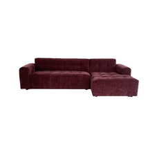 Aika MySofa Nagi Loungebank in paarse stof, 2,5 zits links met lounge rechts