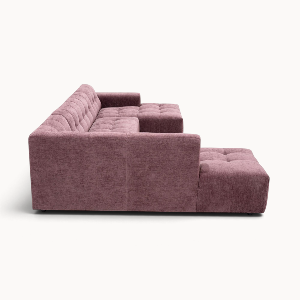 Aika MySofa Nagi U-bank Paars, ottomane links, zijaanzicht