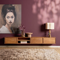 Zwevend tv meubel Luwte 240 cm Naturel