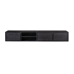 Zwevend tv meubel Luwte Zwart 200 cm