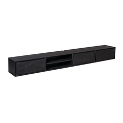 Zwevend tv meubel Luwte Zwart 240 cm