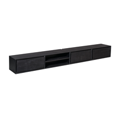 Zwevend tv meubel Luwte Zwart 280 cm
