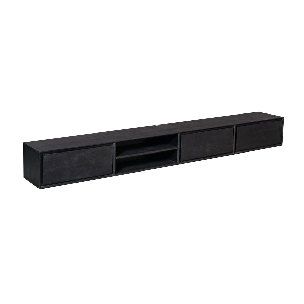 Zwevend tv meubel Luwte Zwart 280 cm