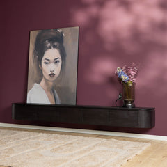 Aika Engawa tv meubel Zwart 280 cm zijaanzicht