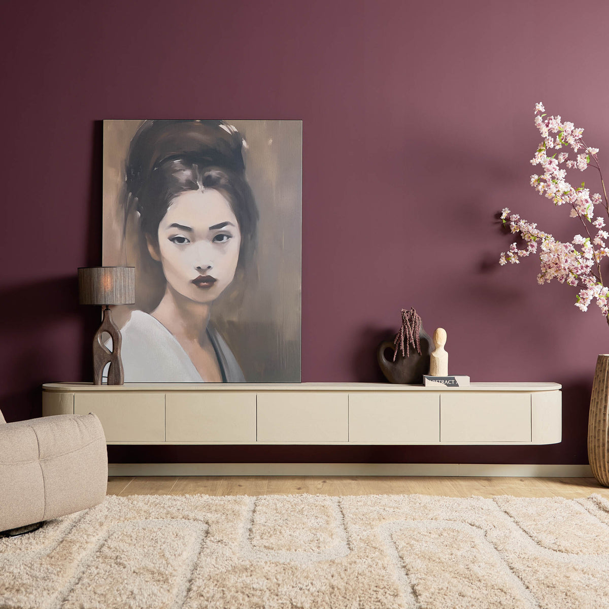 Aika Engawa tv meubel Zand 280 cm