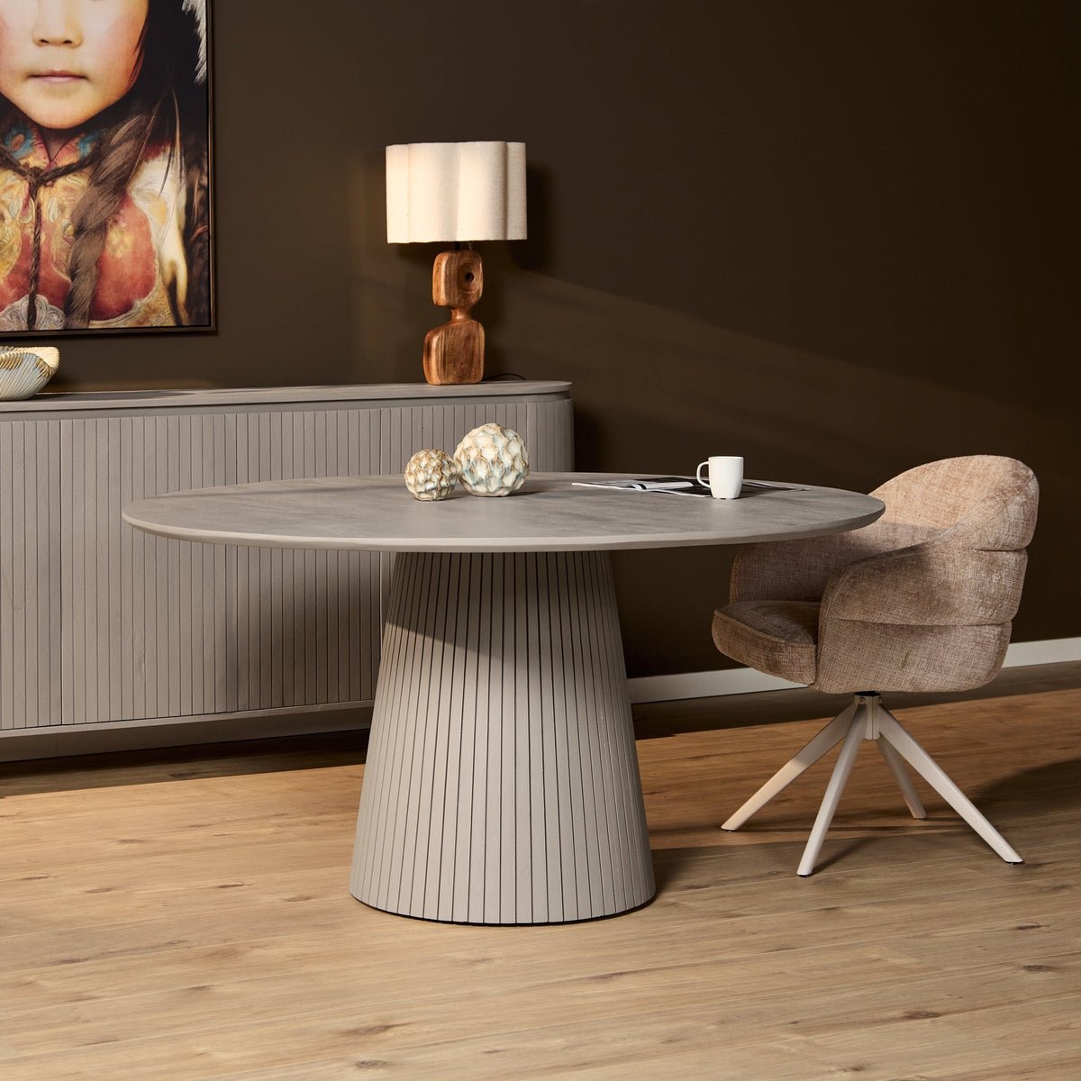 Ronde eettafel Tansu Taupe