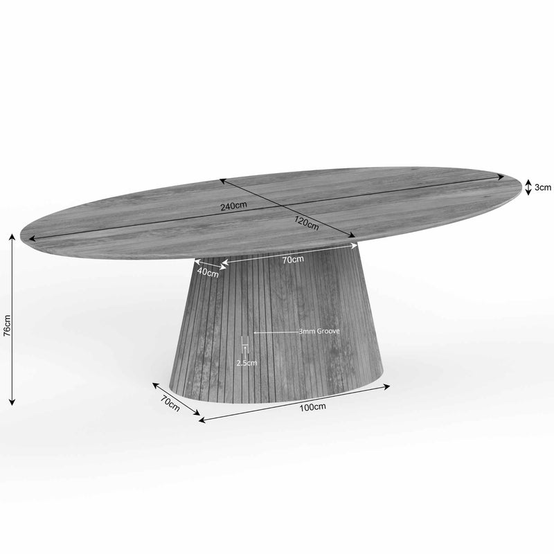 Ovale eettafel Tansu-zoom-