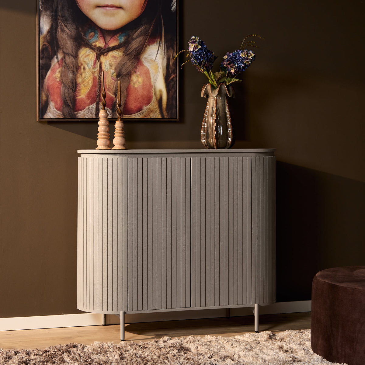 Kabinet kast Tansu Taupe