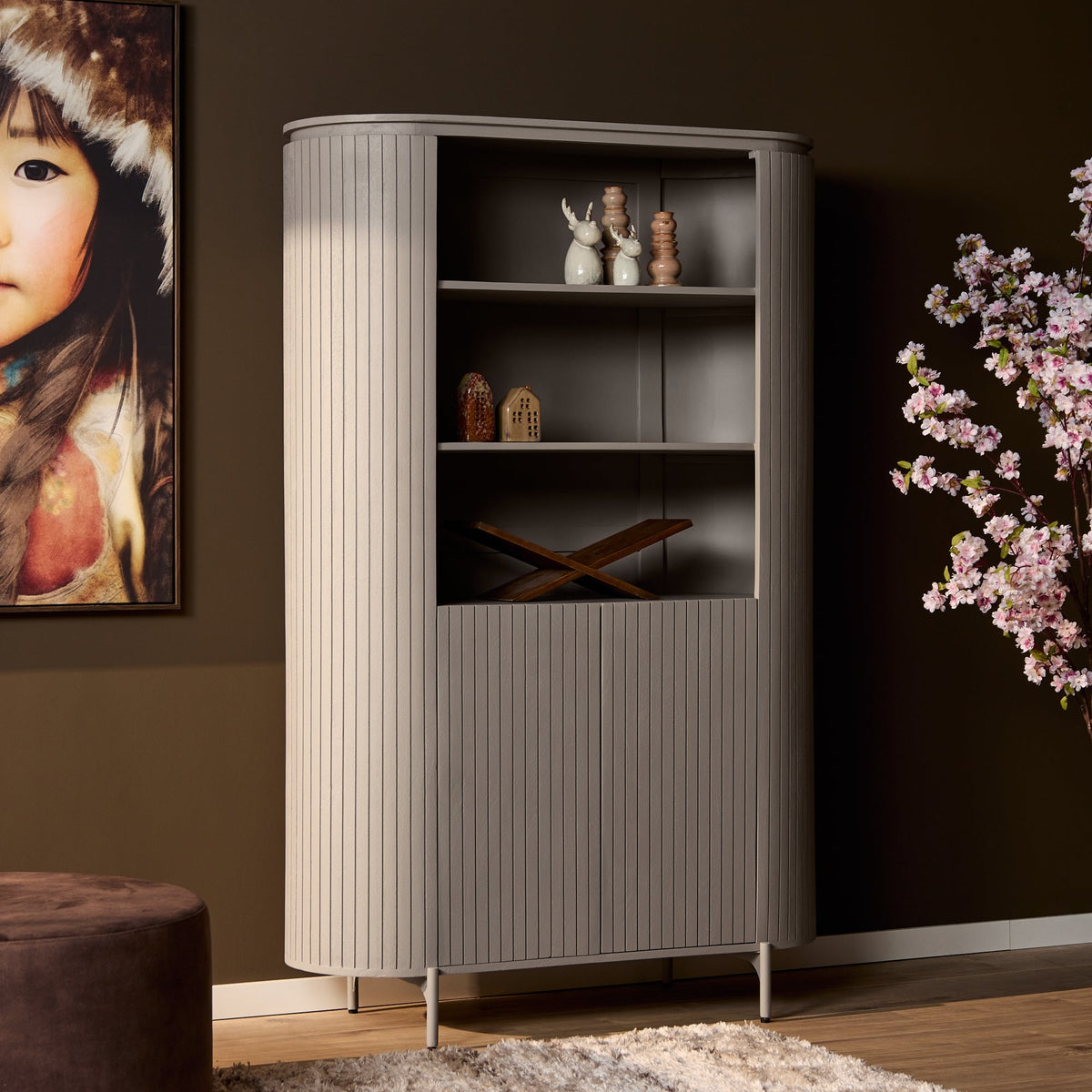 Wandkast Tansu Taupe