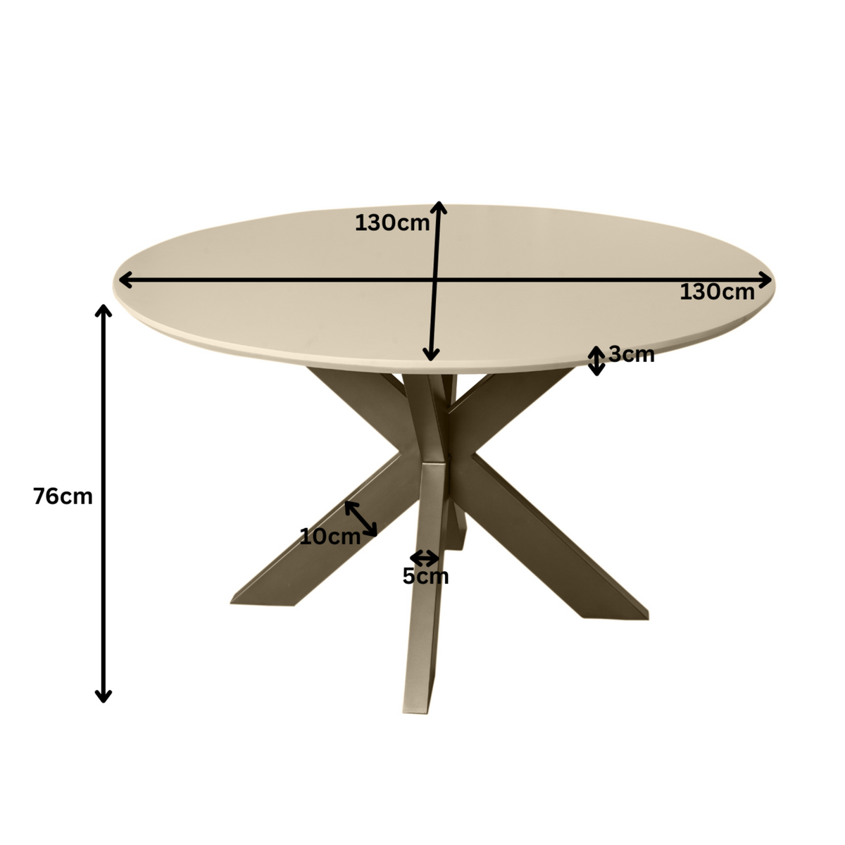 Eettafel Sova Rond 130 cm Zand