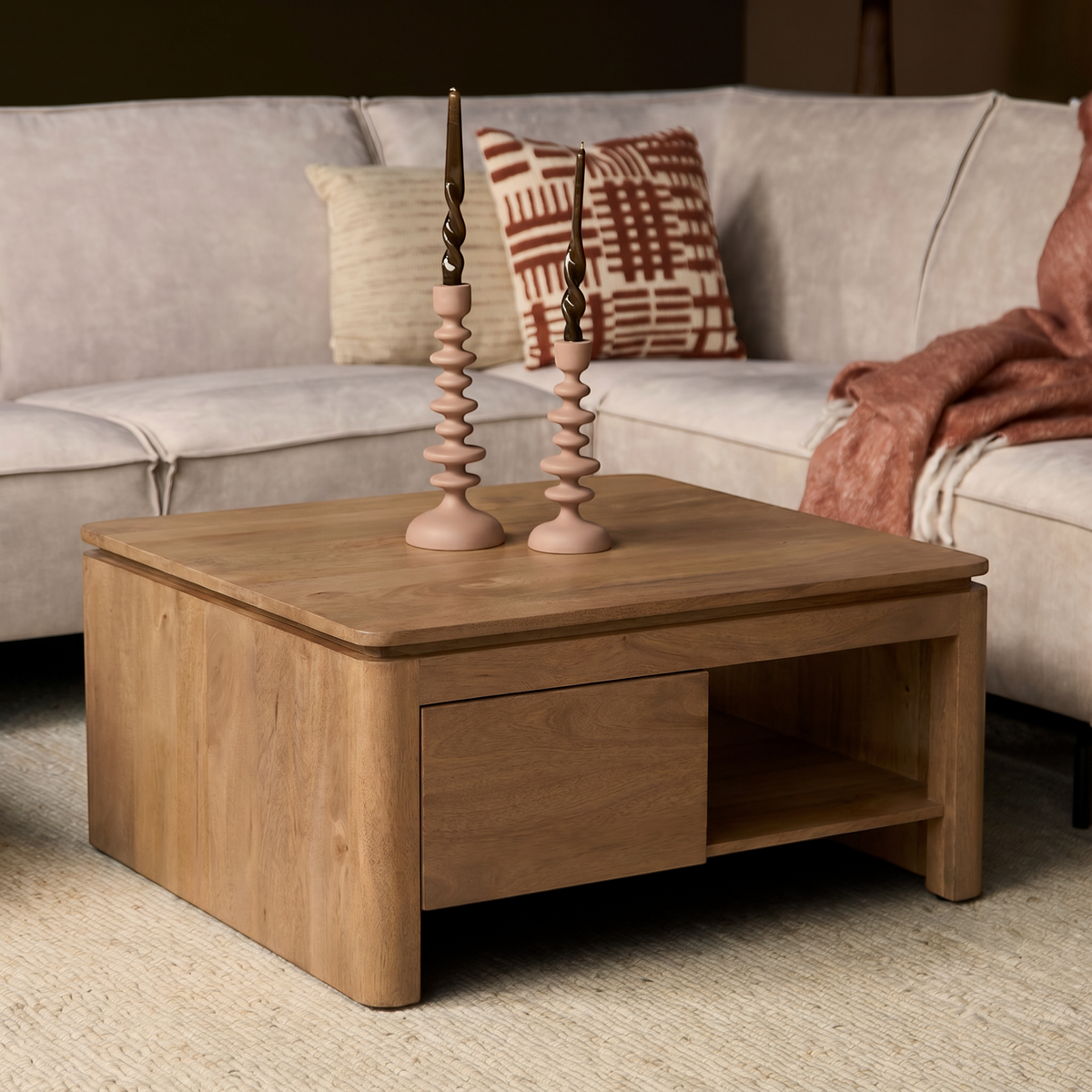Vierkante Salontafel Iwa Naturel