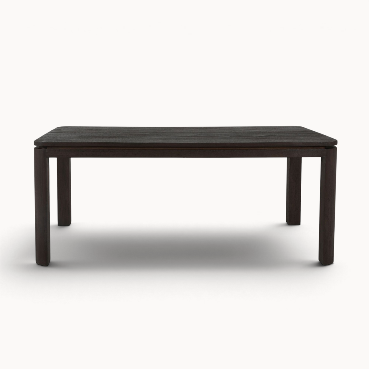 Aika Iwa eettafel in donkerbruin hout met een strak en minimalistisch rechthoekig ontwerp