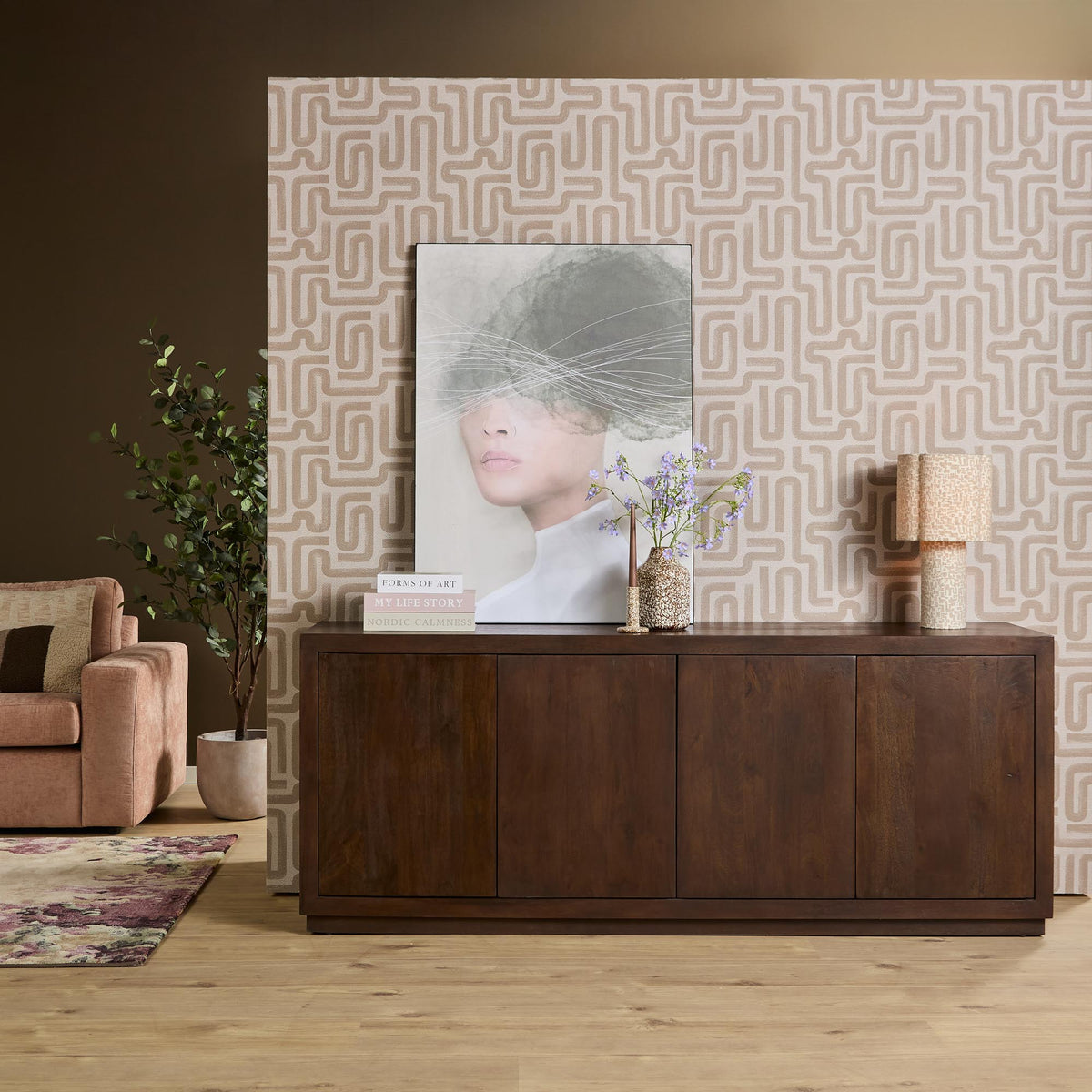 Dressoir Nerra 200 cm Bruin