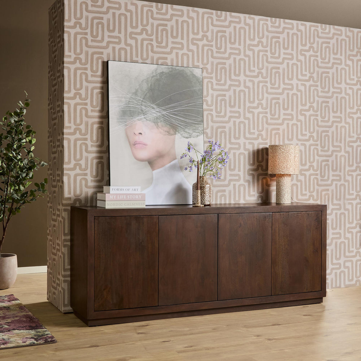 Dressoir Nerra 200 cm Bruin
