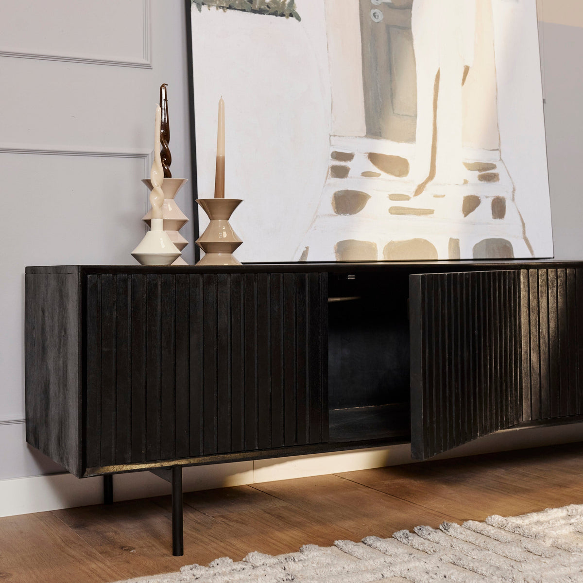 Tv meubel Sova 165 en 210 cm Zwart