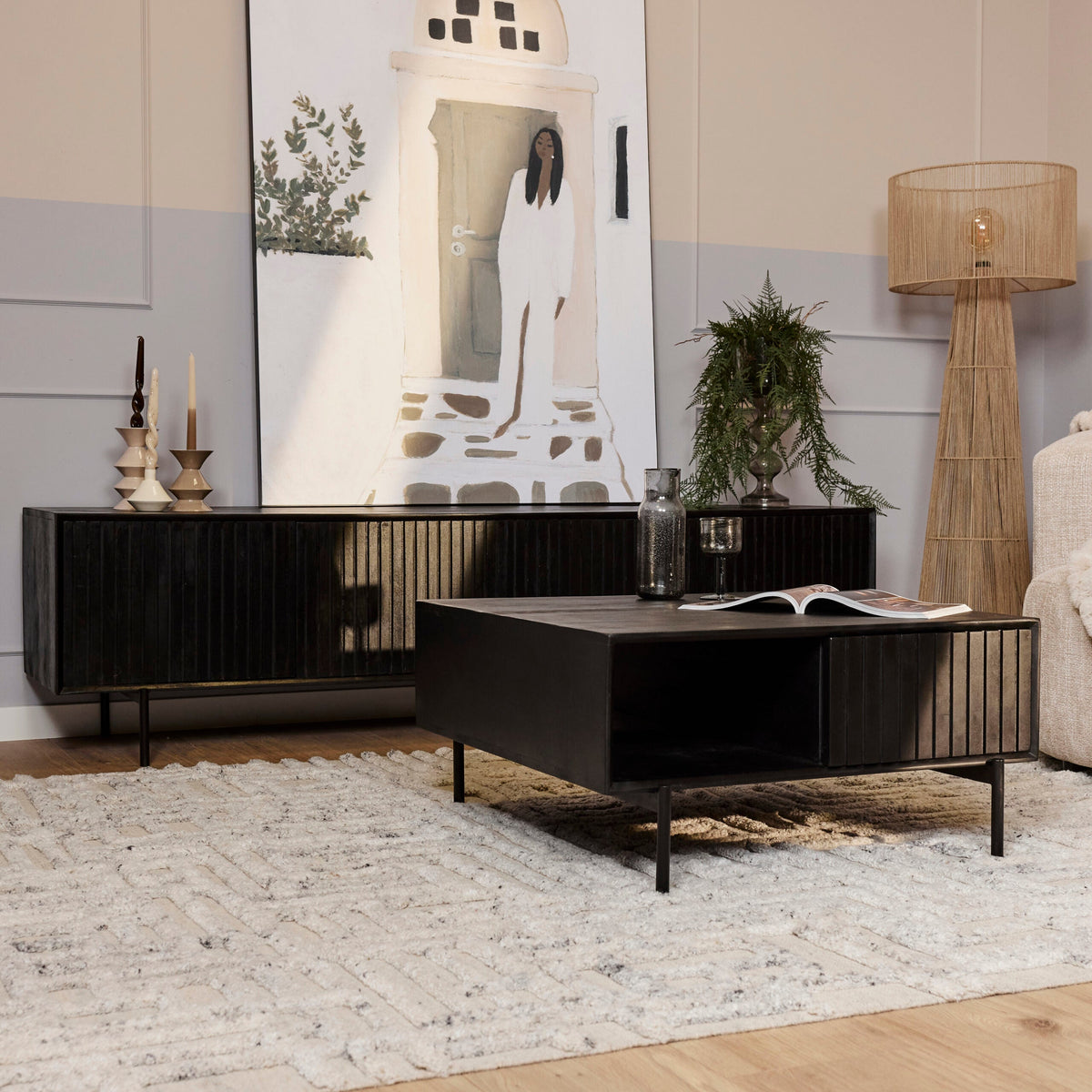 Vierkante salontafel Sova Zwart