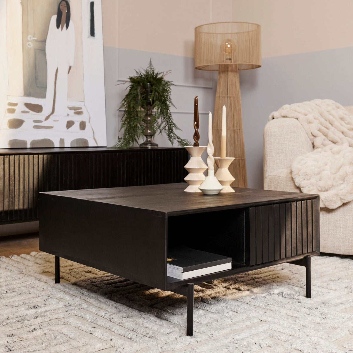 Vierkante salontafel Sova Zwart