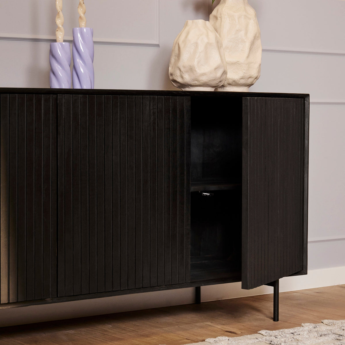 Dressoir Sova 165 cm Zwart