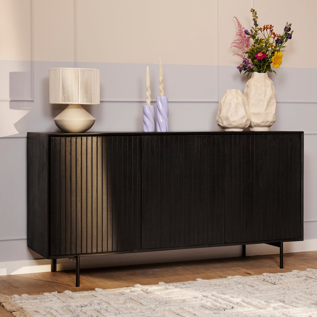 Dressoir Sova 165 cm Zwart