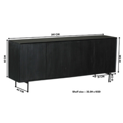 Dressoir Sova 210 cm Zwart