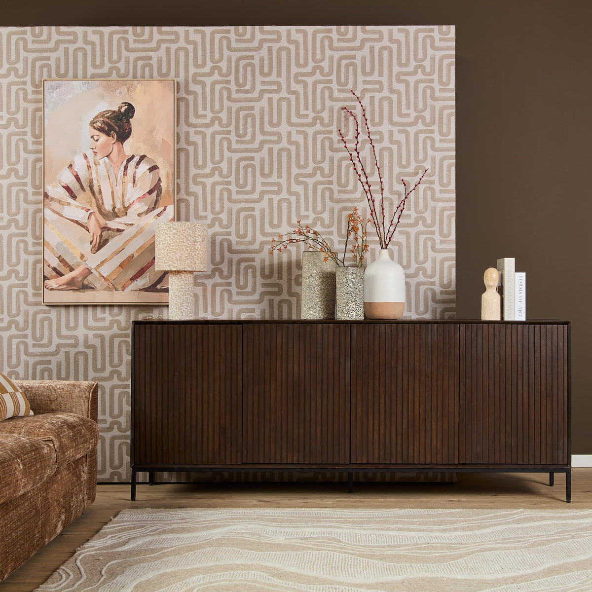 Dressoir Sova 210 cm Bruin