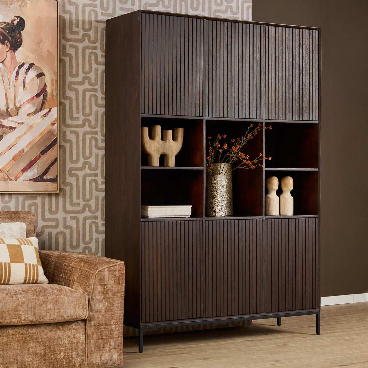 Boekenkast Sova 135 cm Bruin