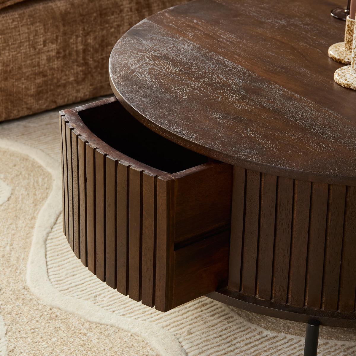 Ronde salontafel Sova Bruin