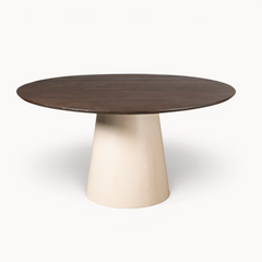 Eettafel Sova Rond 150 cm Bruin met houten poot