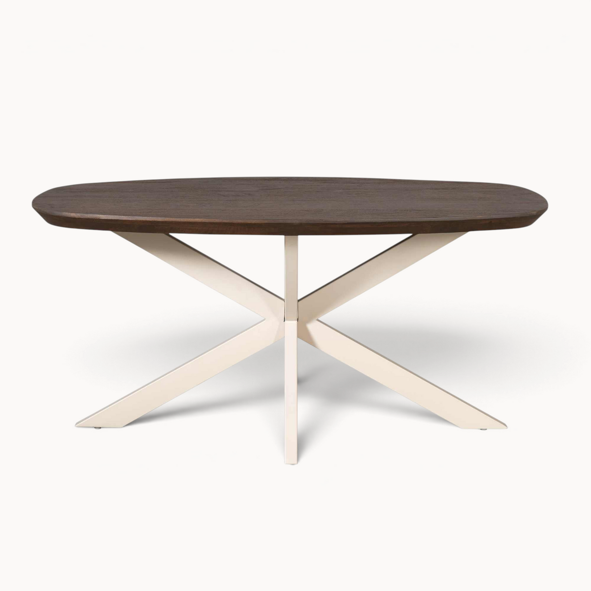 Eettafel Sova Ovaal 160 cm Bruin met zandkleurige poot