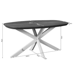 Eettafel Sova Ovaal 160 cm Bruin met zandkleurige poot