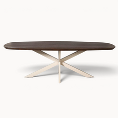 Eettafel Sova Ovaal 240 cm Bruin met zandkleurige poot