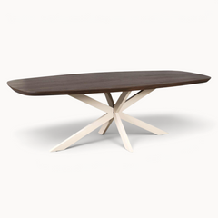 Eettafel Sova Ovaal 200 cm Bruin met zandkleurige poot