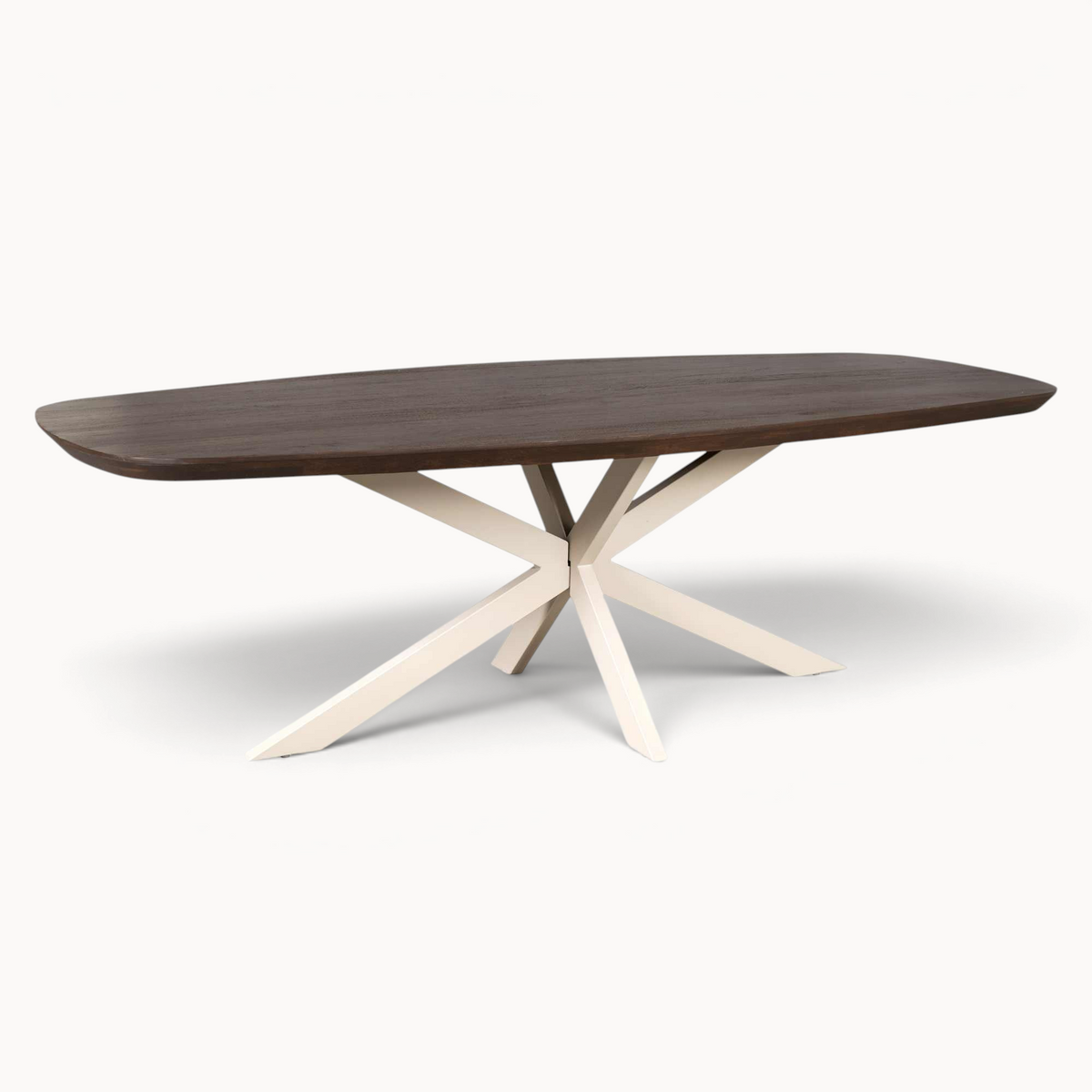 Eettafel Sova Ovaal 240 cm Bruin met zandkleurige poot