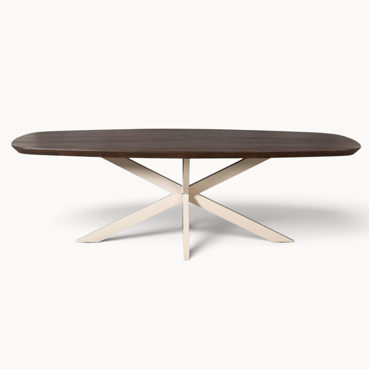 Eettafel Sova Ovaal 200 cm Bruin met zandkleurige poot