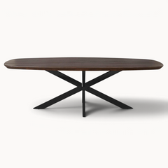 Eettafel Sova Ovaal 200 cm Bruin met zwarte poot