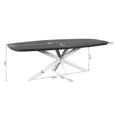 Eettafel Sova Ovaal 200 cm Bruin met zwarte poot
