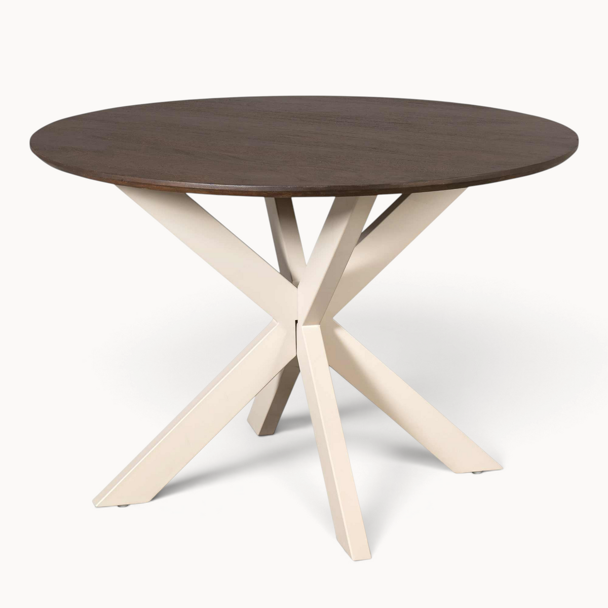 Eettafel Sova Rond 110 cm Bruin met zandkleurige poot