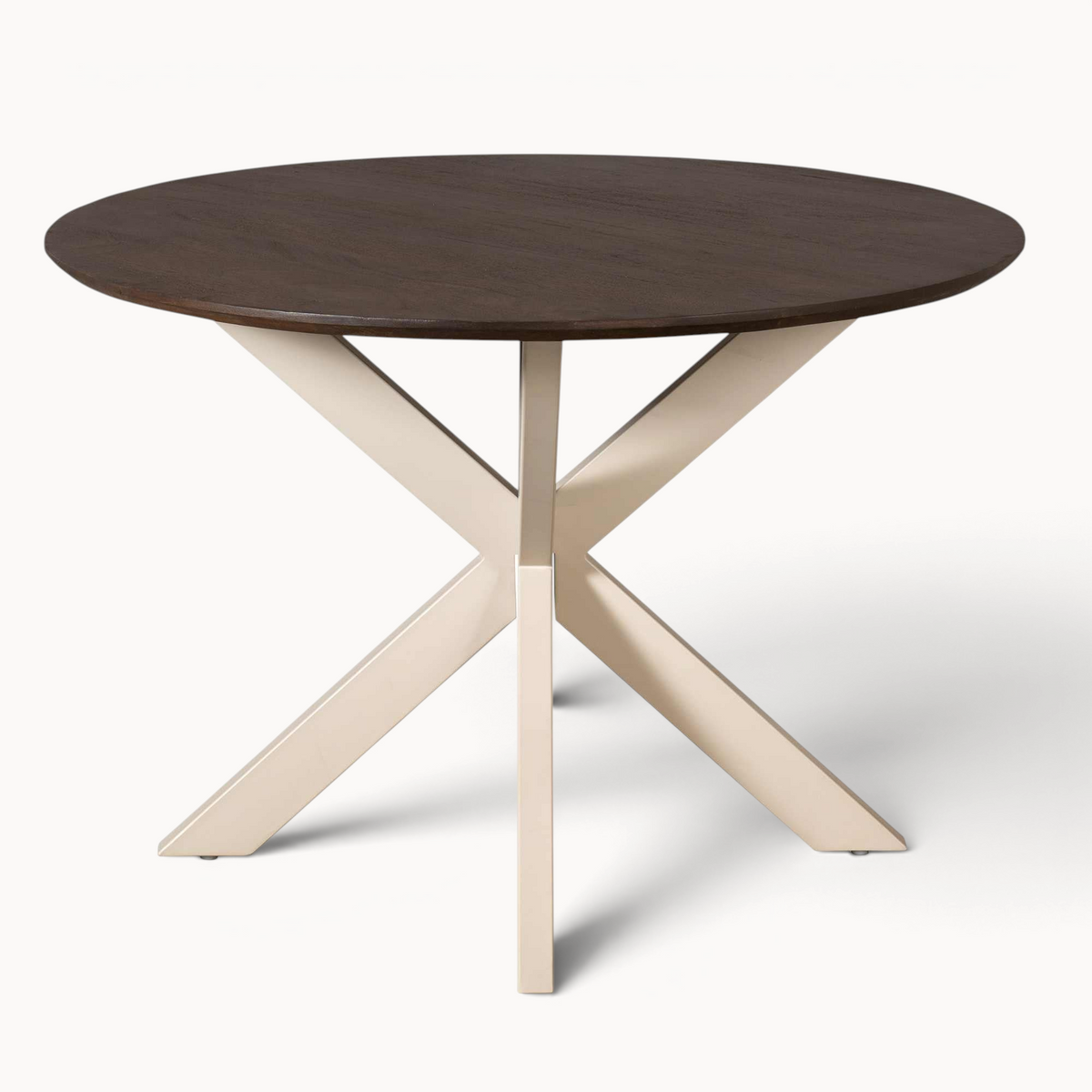 Eettafel Sova Rond 110 cm Bruin met zandkleurige poot