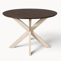 Eettafel Sova Rond 110 cm Bruin met zandkleurige poot