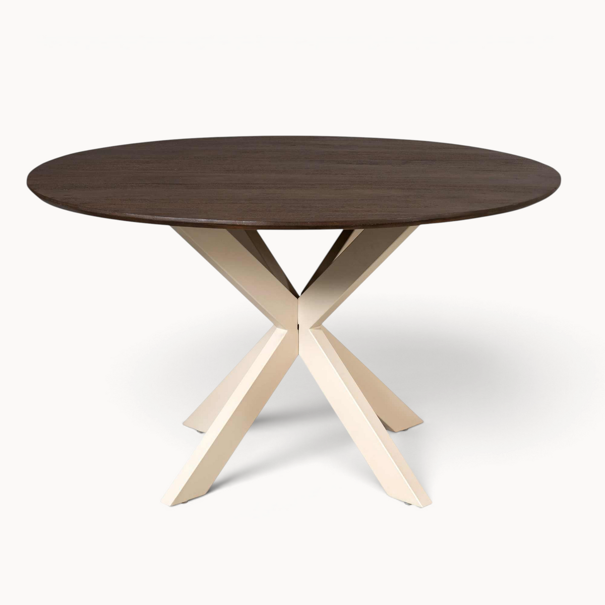Eettafel Sova Rond 130 cm Bruin met zandkleurige poot