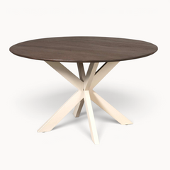 Eettafel Sova Rond 130 cm Bruin met zandkleurige poot