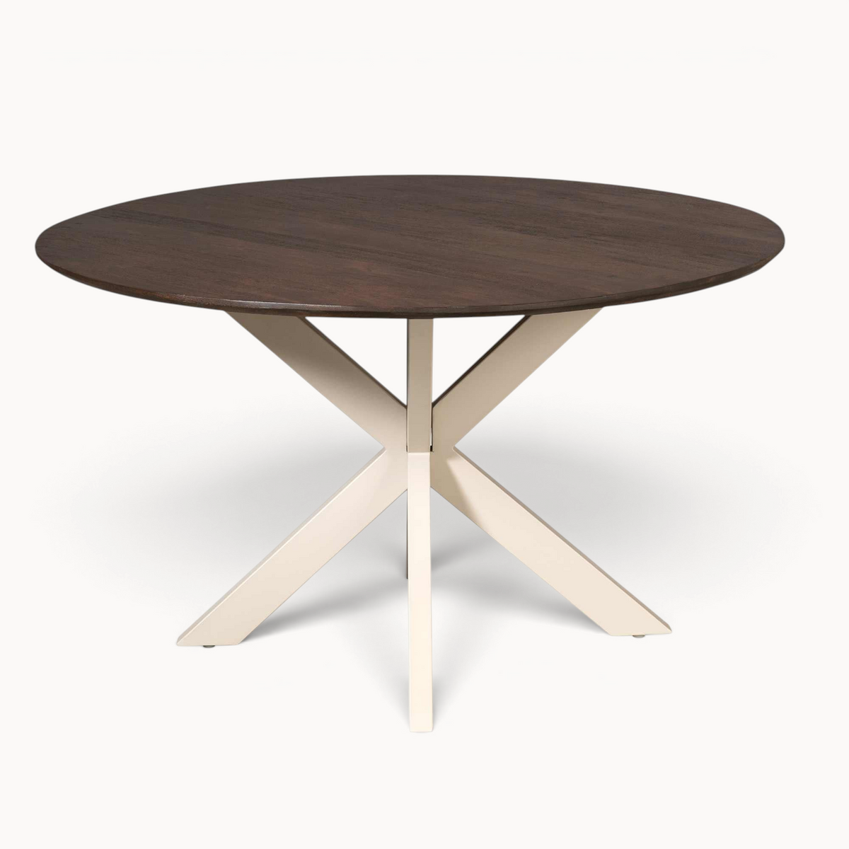 Eettafel Sova Rond 130 cm Bruin met zandkleurige poot