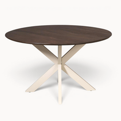 Eettafel Sova Rond 130 cm Bruin met zandkleurige poot